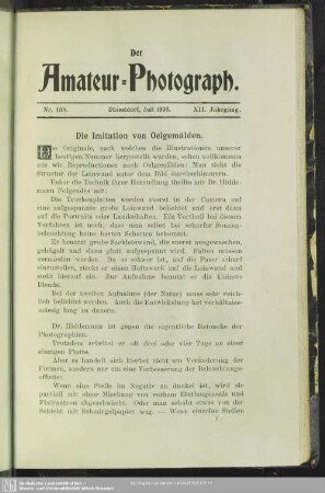 Die Imitation von Oelgemälden