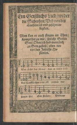 Ein Geistlichs Lied/ wider die Sicherheit ...