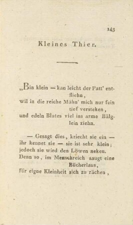 Kleines Thier.