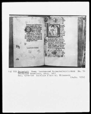 Lochner-Gebetbuch / Deutsches Gebetbuch — Die heilige Elisabeth, Folio 198recto