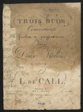 Trois duos concertants faciles et progressives pour deux violons, op. 1 des duos