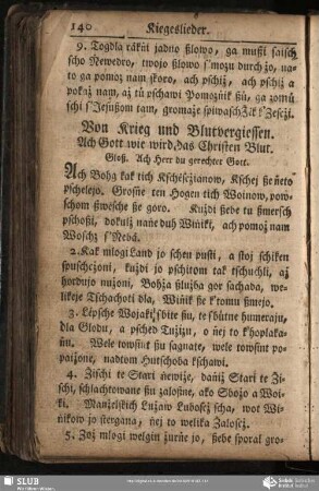 Von Krieg und Blutvergiessen