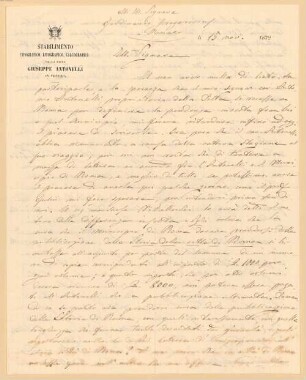 Nachlass von Gregorovius, Ferdinand (1821-1891) - BSB Gregoroviusiana, 21. Giuseppe Antonelli 