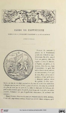 2. Pér. 30.1884: Sabba da Castiglione, [1] : notes sur la curiosité italienne a la renaissance