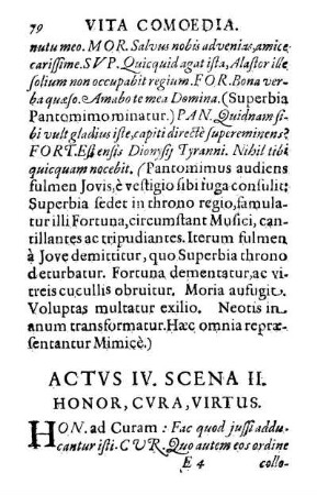 Scena II. Honor, Cvra, Virtus.