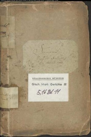 Belege zum Hypothekenbuch ("Scrinium") des Ksp. Rönsahl Bd. 11