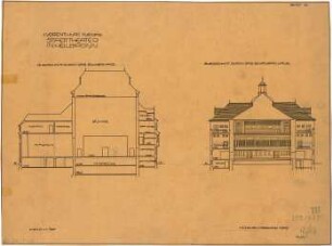 Fischer, Theodor; Heilbronn; Stadt-Theater - Bühnenhaus u. Schauspielhaus (Querschnitte)