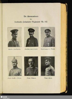 Die Kommandeure des Landwehr-Infanterie-Regiments Nr. 102
