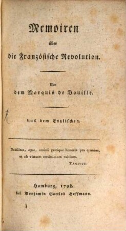 Memoiren über die Französische Revolution