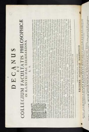 Decanus et Collegium ...