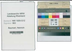 Entnazifizierung Heinrich Baumart , geb. 07.01.1912 (Betriebsleiter)