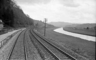 Gengenbach: Schwarzwaldbahn, Strecke mit Kinzig bei Gengenbach