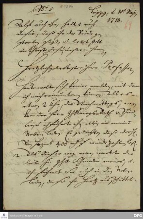 Brief von Heinrich Julius Elers an August Hermann Francke.