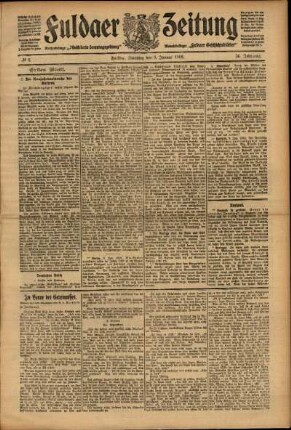 Erste Ausgabe vom Samstag, den 09. Januar 1909.
