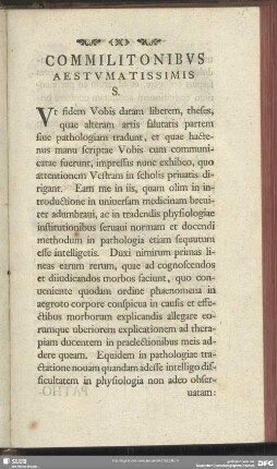 Commilitonibus Aestumatissimis S.