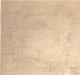 Hildebrand, Adolf von; Bergisch Gladbach; Papierfabrik J. W. Zanders, Denkmal von Anton Zanders, Brunnendenkmal und Gartenbrunnen von Richard Zanders - Parkanlage der Fabrik (Lageplan)