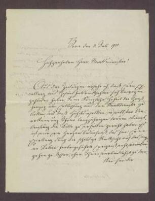 Schreiben von Theodor Weber, Bonn, an Wilhelm Nokk.