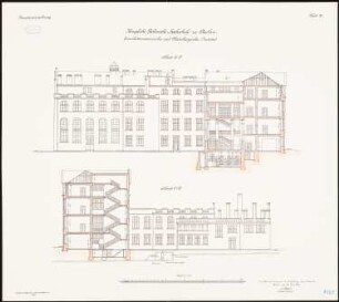Eisenhüttenmännisches und metallurgisches Institut der Technischen Hochschule, Aachen: Schnitt 1:100