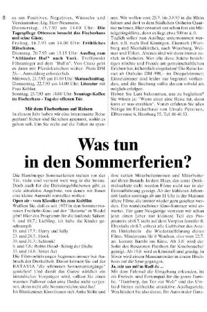 Was tun in den Sommerferien?