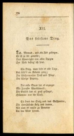 XII. Das seltsame Ding.
