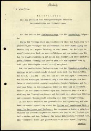 Anlage I. Richtlinien