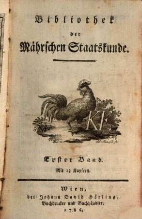 Bibliothek der Mährschen Staatskunde. 1. 1786