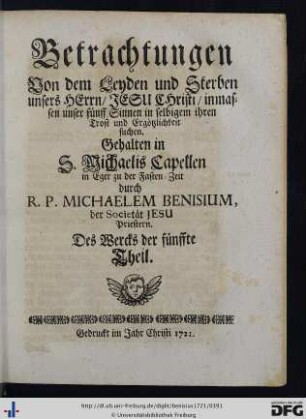 Der fünffte Theil.