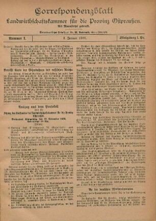 Nummer 1. 3. Januar 1900.