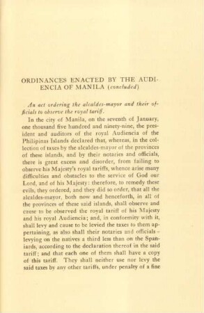 Ordinances enacted by the audiencia of Manila (concluded)