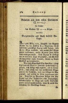 Relation aus dem ersten Verfahren (§. 20-23.)