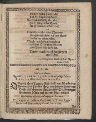 X. Ad tumulum.