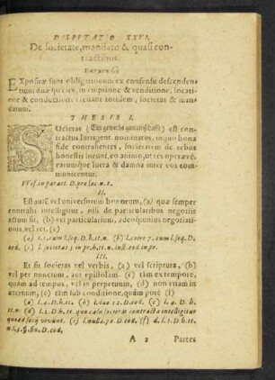 Disputatio XXVI. De societate, mandato & quasi contractibus.