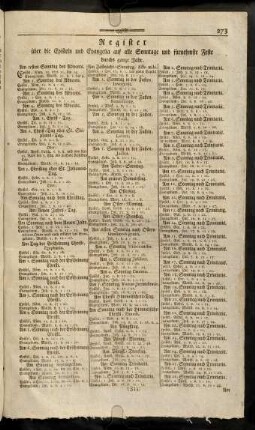 273-274, Register ueber die Episteln ...; Register ...
