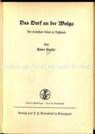 Roman über einen Wolgadeutschen