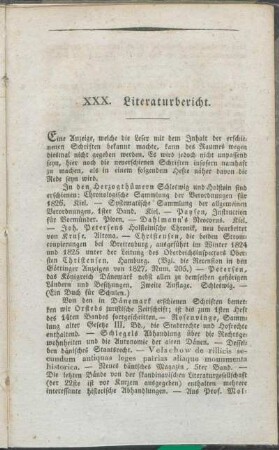 XXX. Literaturbericht.
