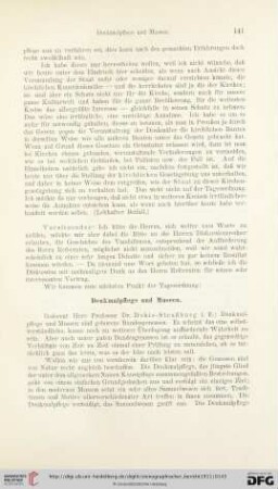 Denkmalpflege und Museen