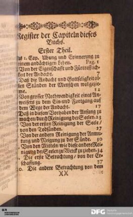 Register der Capiteln dieses Buchs.