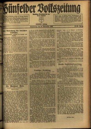 Ausgabe vom Donnerstag, den 25. November 1920.