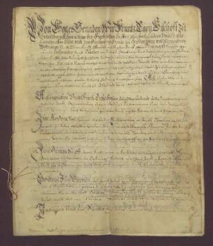 Zunftordnung des Bischofs Franz Egon von Straßburg für die Schneider und Tucher im Amt Oberkirch.