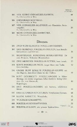 Diverses (Nr. 389-473)