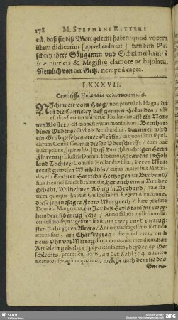 LXXXVII. Comitissae Holandiae ...