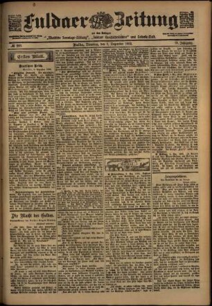Erste Ausgabe vom Dienstag, den 09. Dezember 1902.