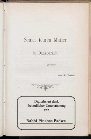 Seiner teuren Mutter ...