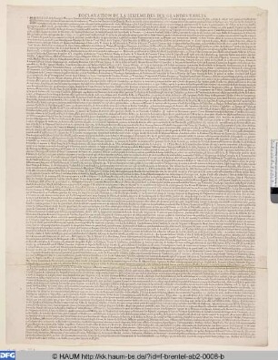 Declaration de la sixieme des grandes tables