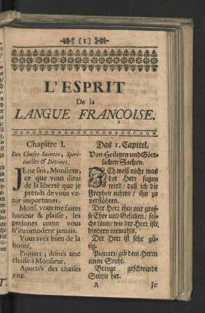 L'Esprit De la Langue Francoise.