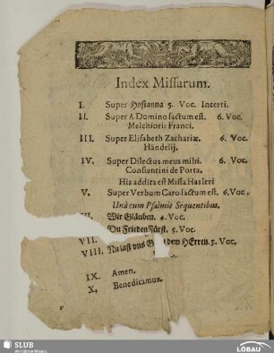 Index missarum.