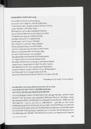 Studienfahrt Uckermark 2019.