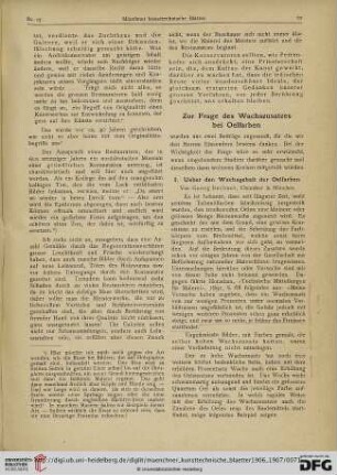 3: Zur Frage des Wachszusatzes bei Oelfarben