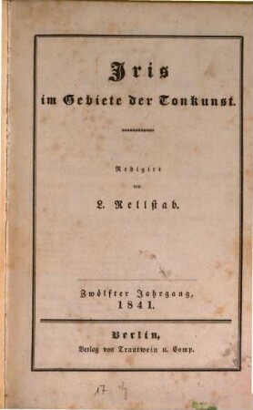 Iris im Gebiete der Tonkunst. 12, 12. 1841