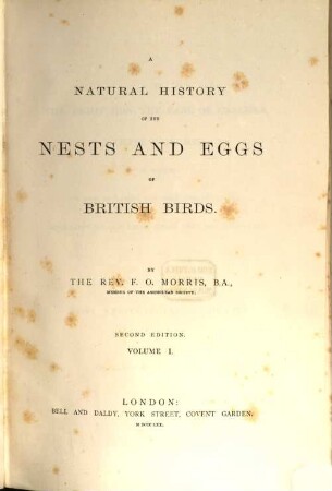 A natural history of the nests and eggs of British birds, 1